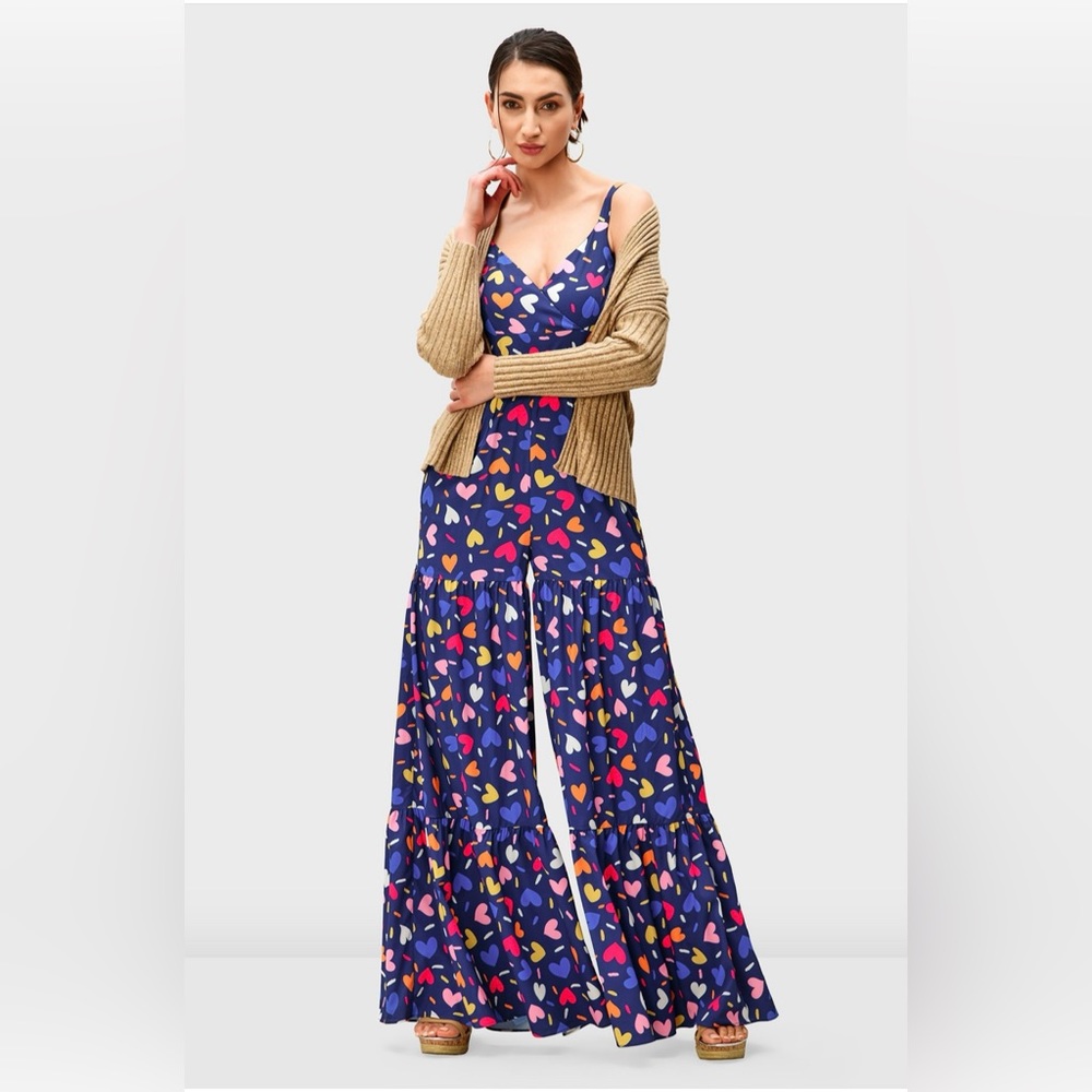 Stylish Blue Multicolor Jumpsuit